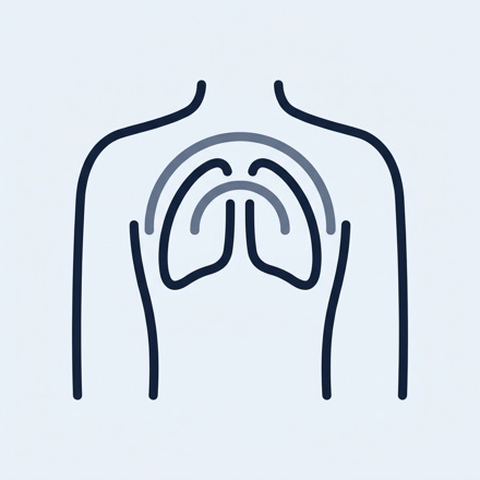 Line icon of a tight, congested chest