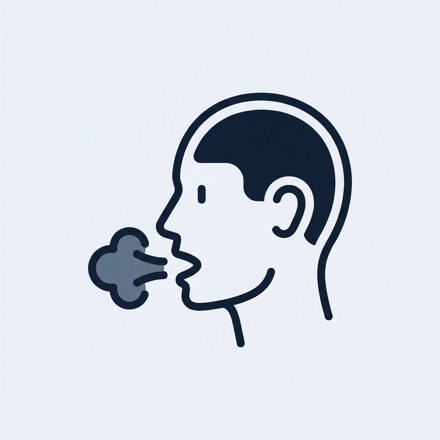 Line icon of a person clearing their throat